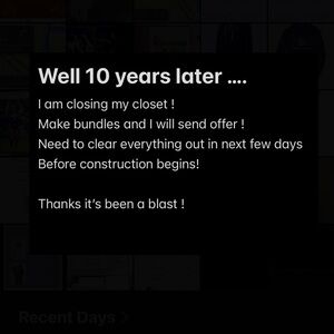 CLOSING THIS WEEK !!!! 
Closet Clear Out Announcement Sign